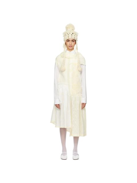 TAO Comme Des Garçons Off-White Paneled Midi Dress