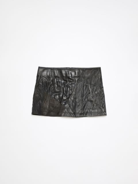 Leather patchwork skirt - Black
