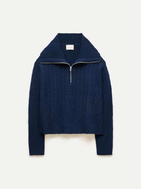 J.CREW Cashmere quarter-zip sweater in cable knit