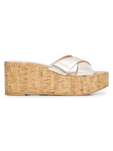 Stuart Weitzman Women's Dayna 65MM Wedge Sandals - Light Gold