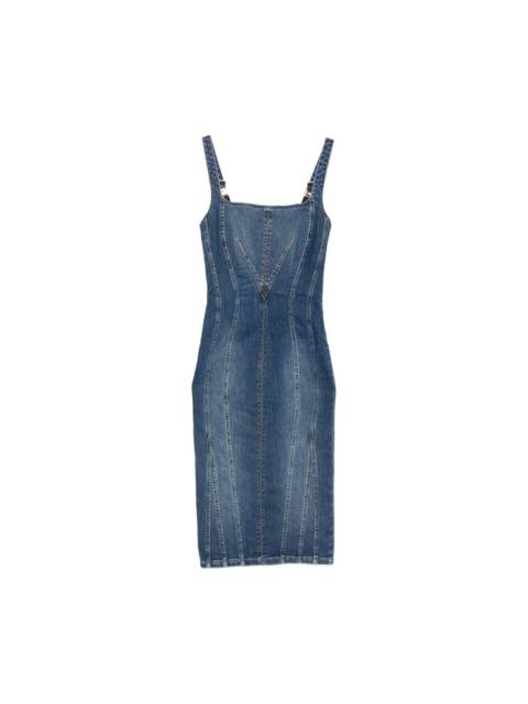 ELISABETTA FRANCHI Denim cotton dress