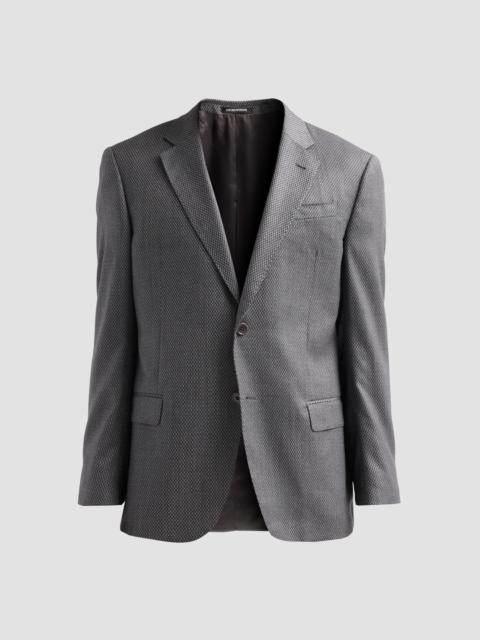 EMPORIO ARMANI Men's Texture Diamond Wool Sport Coat - Solid Medium Grey