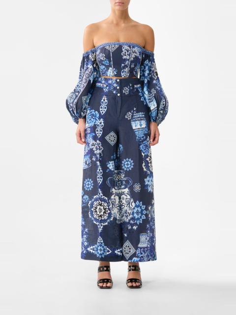 CAMILLA TAILORED PANT WITH WAIST BUTTON DETAIL