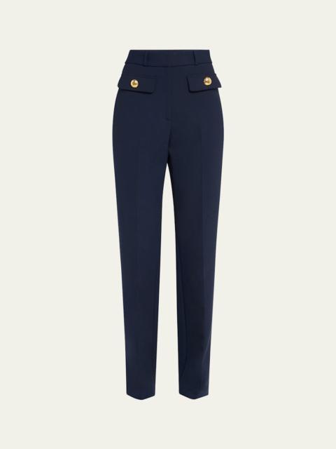 Oscar de la Renta Double-Face Stretch Wool Pants