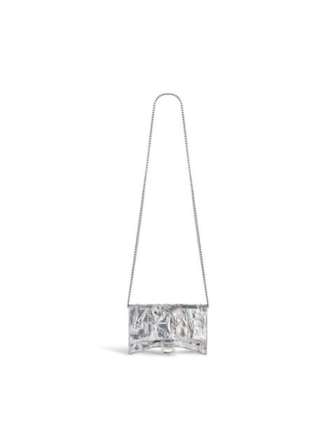 Women's Hourglass Wallet On Chain Crushed Effect  in Silver