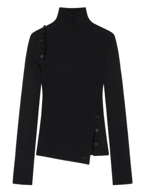 courrèges Oblique buttoned sweater