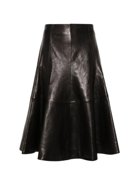 Lennox leather midi skirt