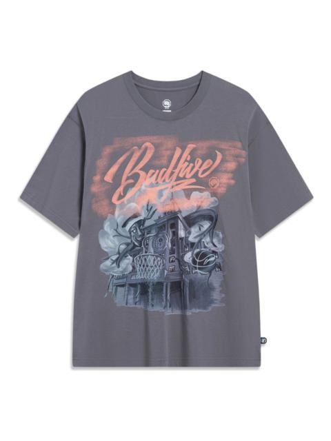 Li-Ning BadFive Cartoon Graphic T-shirt 'Smoke Grey' AHST509-8