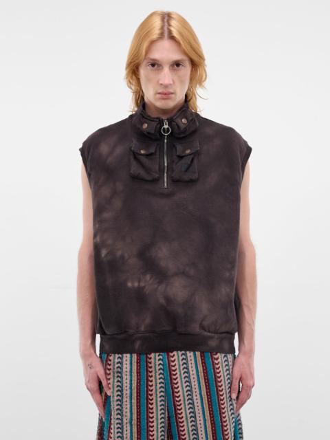 Kapital Charcoal Cotton Tie-Dye Cargo Vest
