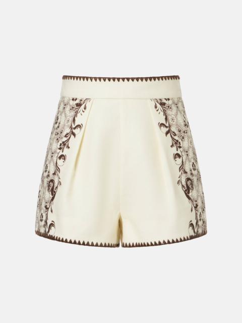 ALÉMAIS Printed linen and cotton shorts