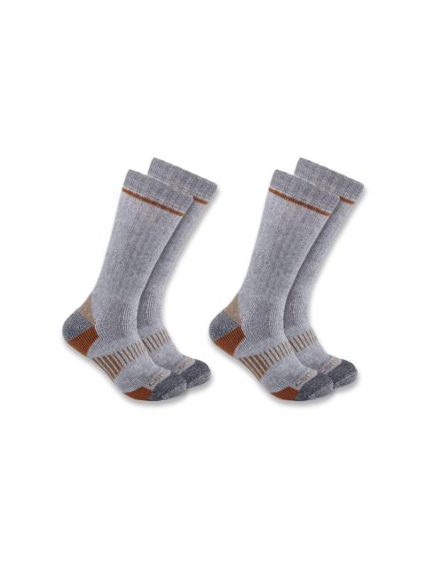 Carhartt Midweight Synthetic-Wool Blend Boot Sock 2-Pack