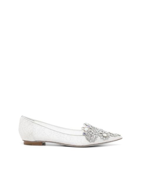 RENE CAOVILLA Veneziana crystal ballerina shoes