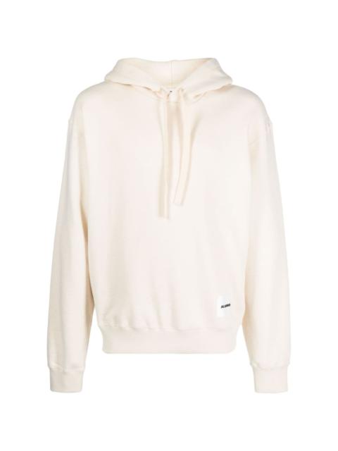 Jil Sander logo-patch cotton hoodie