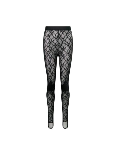 pushBUTTON Black Lace Star Patch Leggings