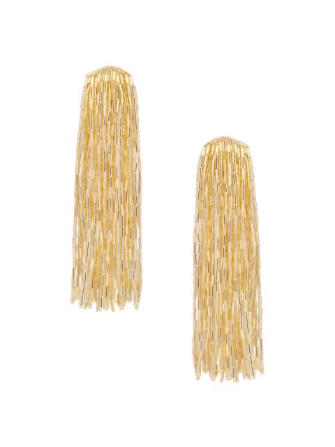 Oscar de la Renta Women's Cascade Tassel Beaded Drop Clip-On Earrings - Gold