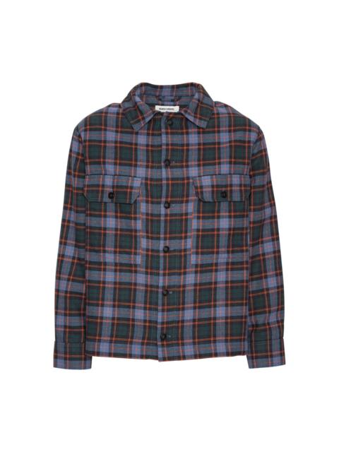 HENRIK VIBSKOV FIELD SHIRT - BLUE FLANNEL CHECKS