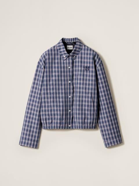 Miu Miu Checked fabric blouson jacket
