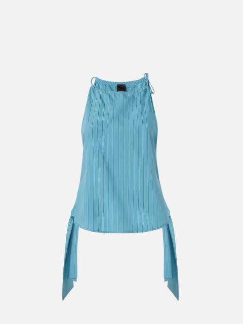 PINKO STRIPED TOP WITH THIN SHOULDER STRAPS AND BOWS
