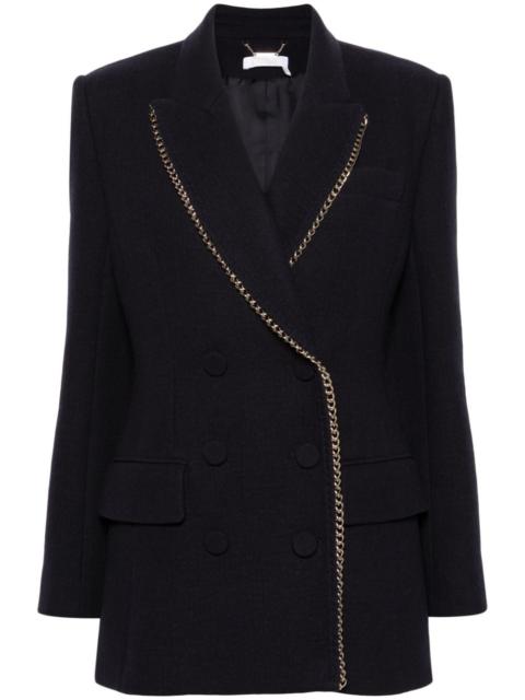 Chloé chain-link trim double-breasted blazer