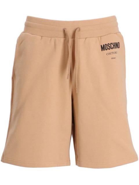 Moschino logo-print organic cotton track shorts