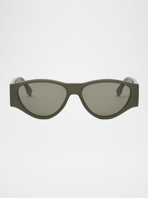 FENDI Men's FF Squared Acetate Oval Sunglasses