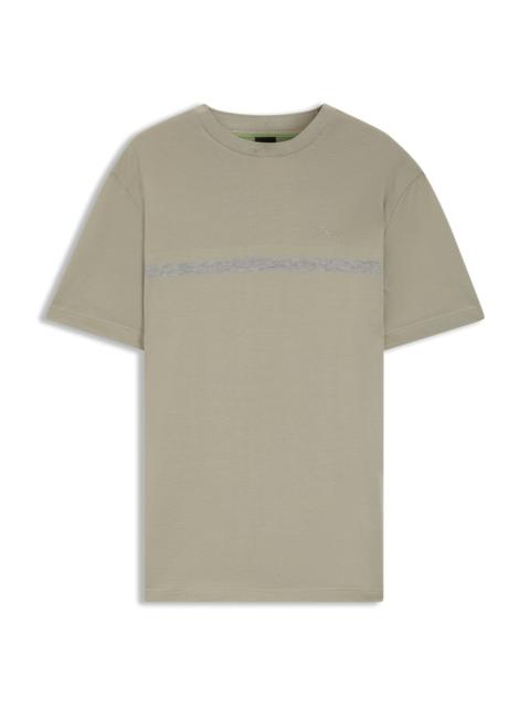 BOSS COTTON T-SHIRT WITH LOGO AND STRIPE