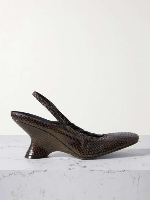 【上質な艶感】Dries Van Noten シャイニーヒール ブローグ Dries Van Noten Cutout metallic leather pumps | REVERSIBLE