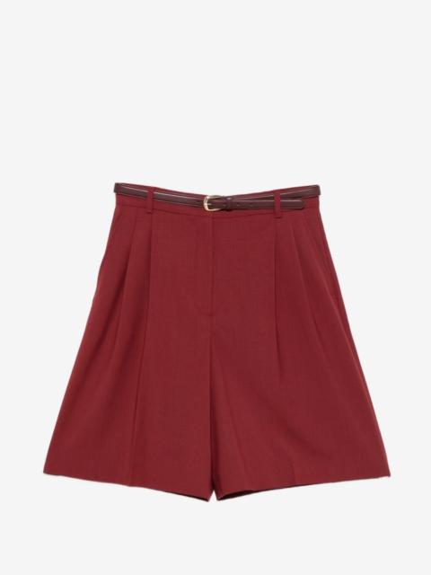Max Mara Mstadorno belted pleated tailored shorts