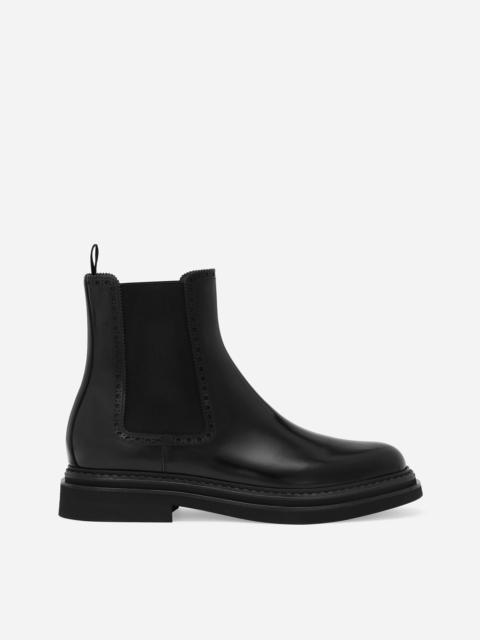 Brushed calfskin ankle boots