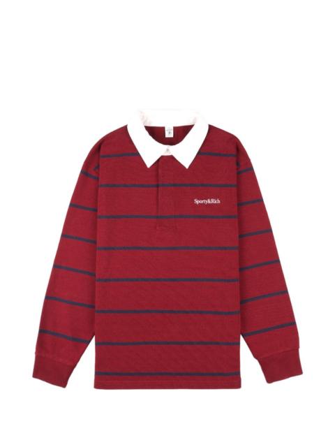 Sporty & Rich striped long-sleeve polo shirt