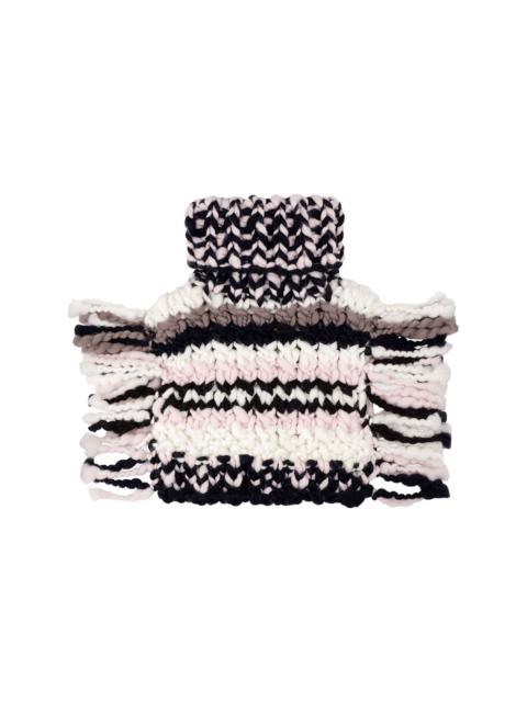 GANNI crochet-knit wool neck warmer