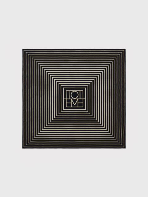 Totême Signature monogram silk scarf black