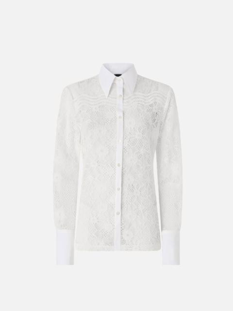 PINKO SHIRT IN TULLE AND LACE