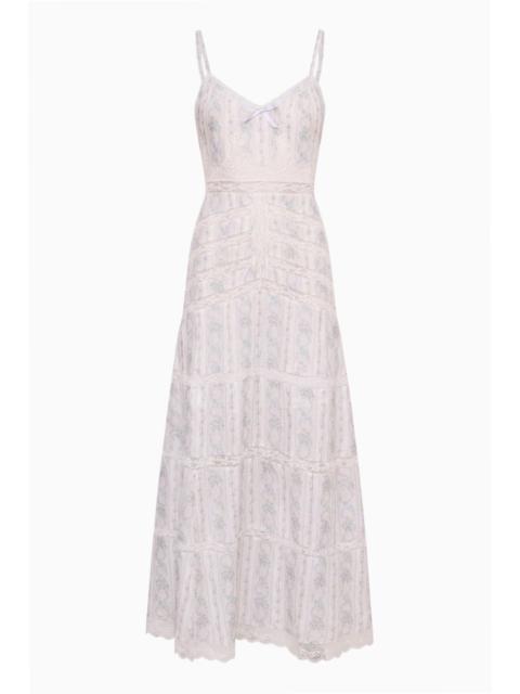 LoveShackFancy Mirabeline Silk Lace-Trimmed Maxi Dress