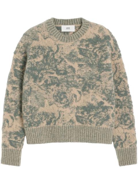 AMI Paris jacquard wool blend jumper