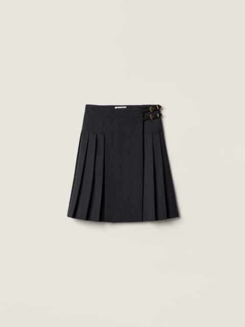 Miu Miu Pleated twill skirt