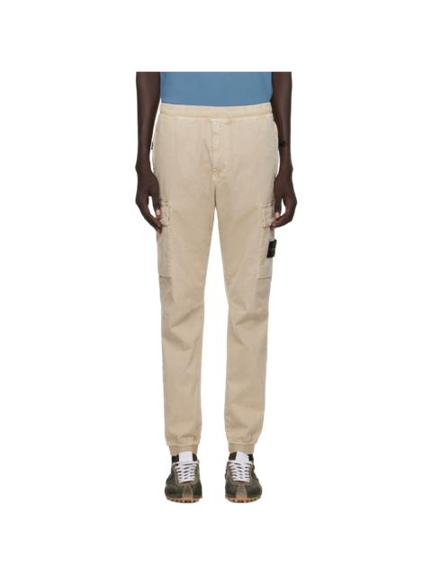 Stone Island Beige 3100033 Stretch Organic Broken Twill Cotton Cargo Pants