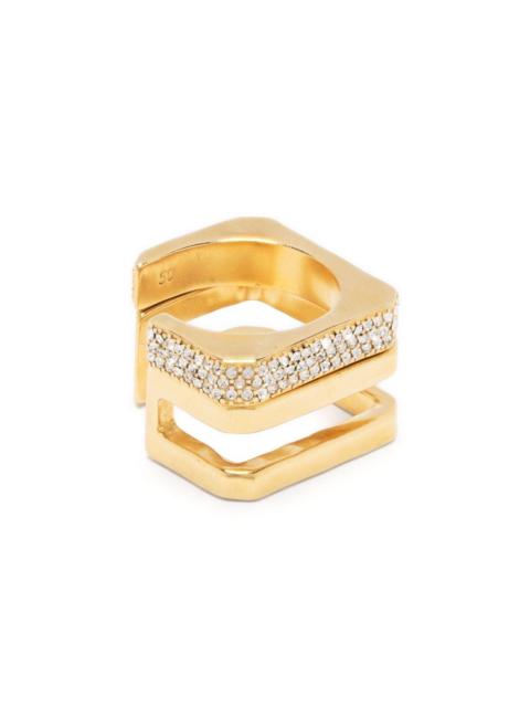 crystal-embellished Cecilia ring
