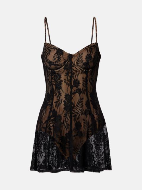 Pickleball semi-sheer lace minidress