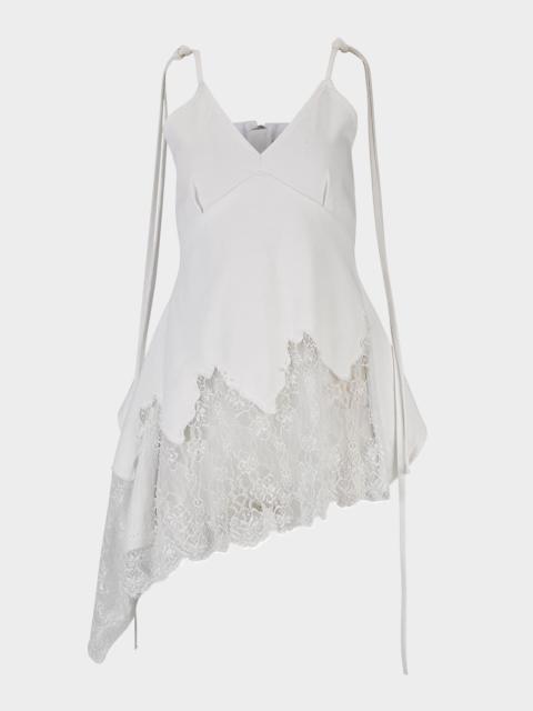 MARQUES’ALMEIDA Denim and Lace Strappy Top