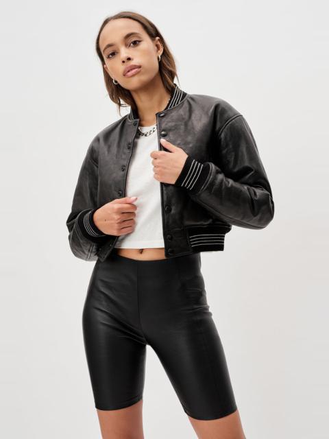 John Elliott LEATHER CROPPED STADIUM JACKET