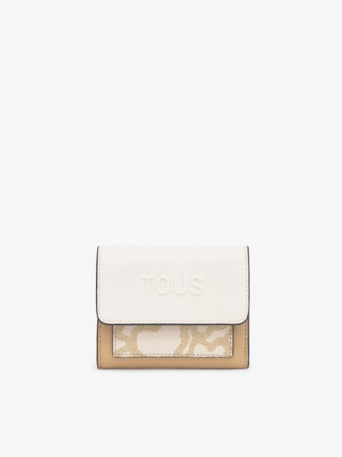 TOUS Sand-colored Flap Card wallet Kaos Icon