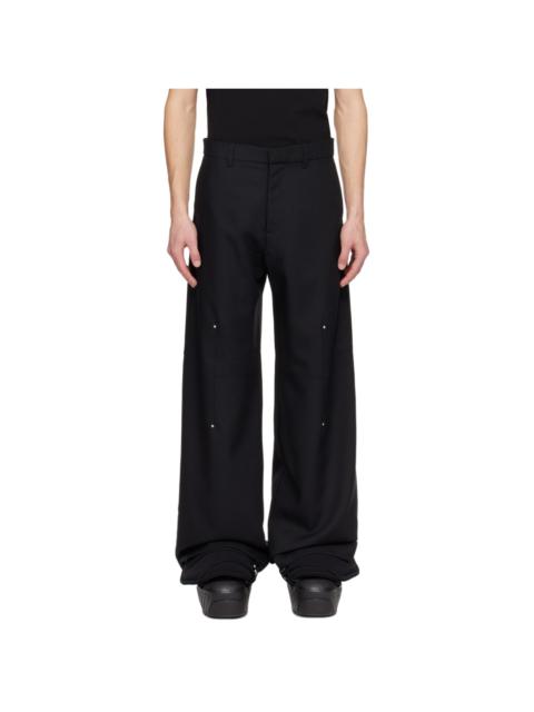 Black Radial Tailored Trousers