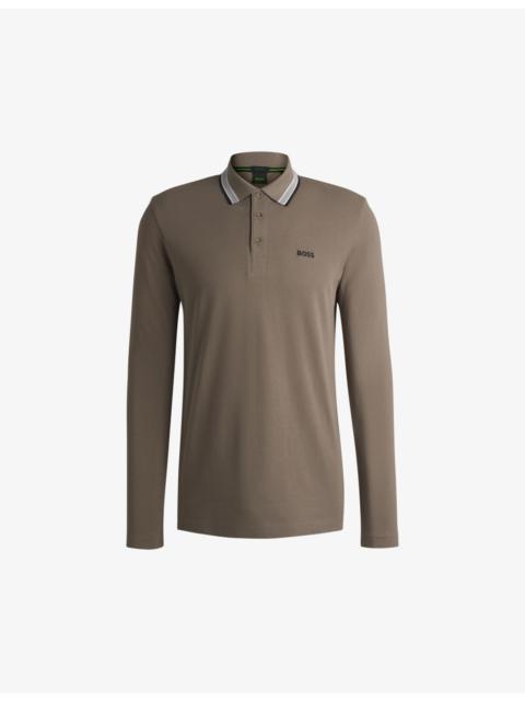 BOSS Logo-embroidered slim-fit cotton-jersey polo shirt