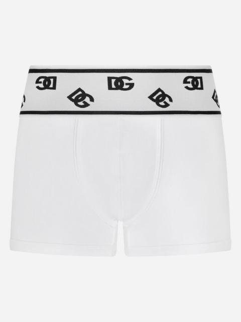Dolce & Gabbana Fine-rib cotton boxers with DG logo