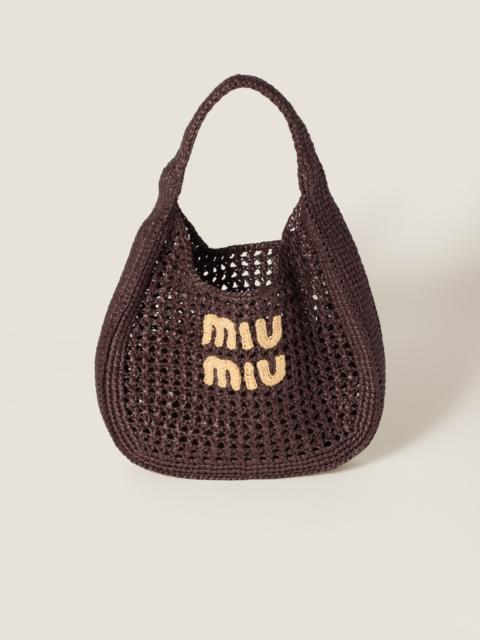 Miu Miu Raffia-effect woven hobo bag