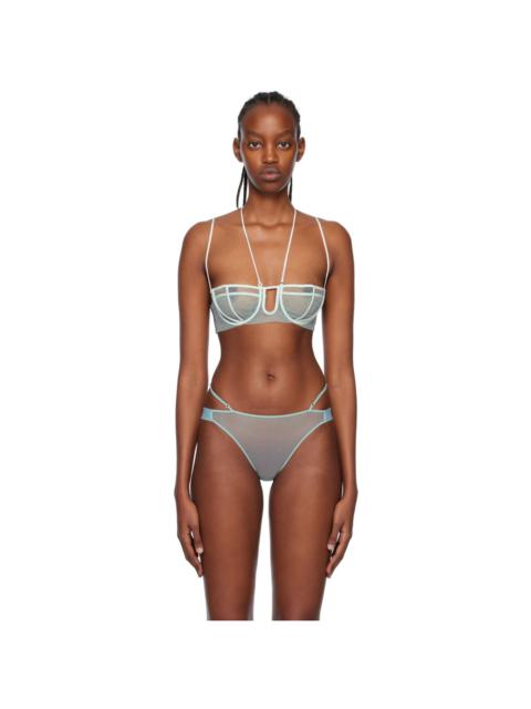 SSENSE Exclusive Blue Triple Petal Bra