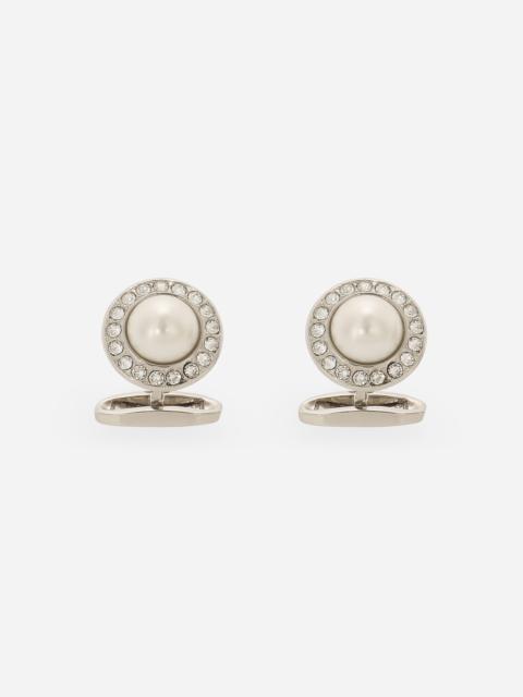 Cufflinks with rhinestones