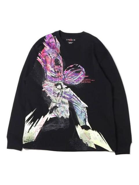 Jordan Men's Air Jordan SS22 23 Engineered '85 Printing Long Sleeves Black T-Shirt DH8907-010