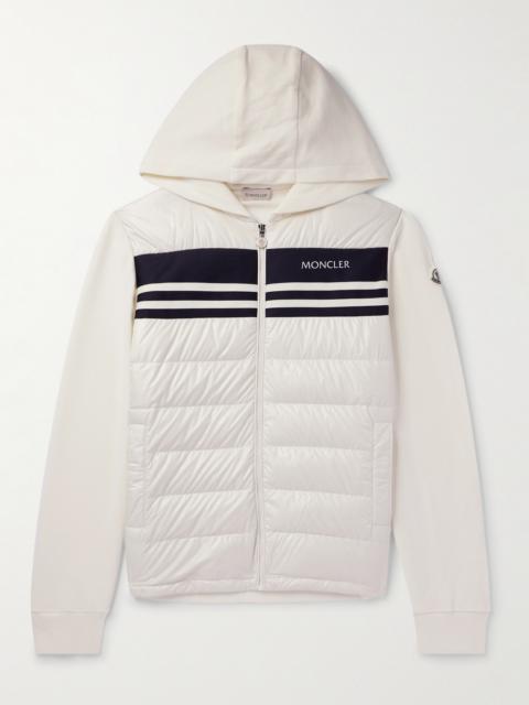 Moncler Slim-Fit Cotton-Jersey and Quilted Shell Down Zip-Up Hoodie